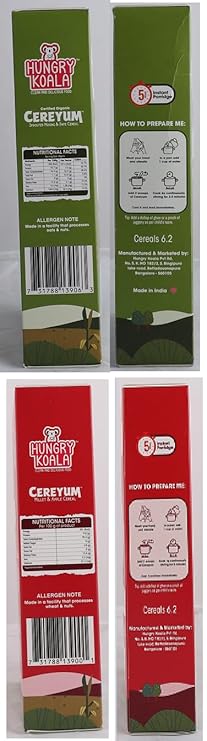 HUNGRY KOALA Cereal Made With Natural Ingridients Millet Apple Sprouted Moong & Dates For Kids To Grow Healthy